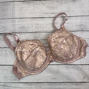 Pour Moi Pink and Cream Lace Underwire Bra  Size 38D